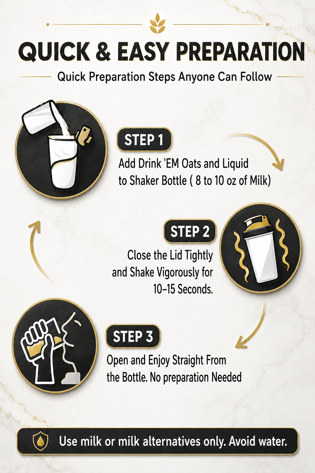 Drink 'em Oats 10 Pouch Variety Pack with Shaker Bottle