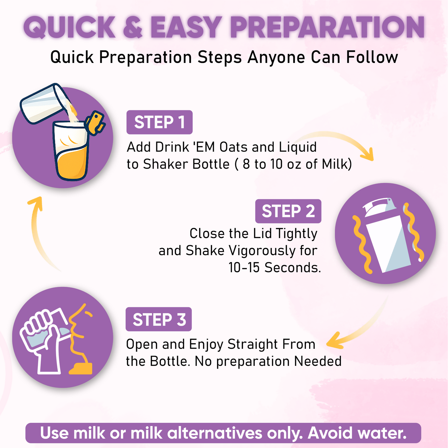 Drink 'em Oats 10 pack Variety Pack with Shaker Bottle