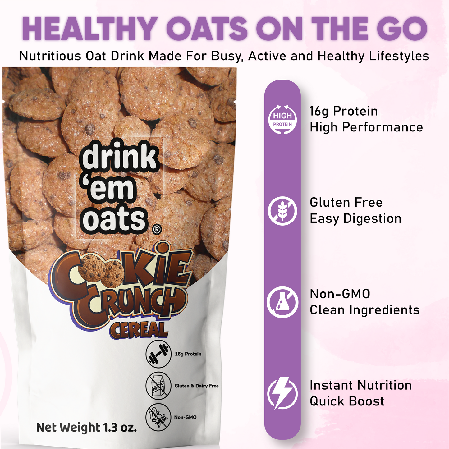 Drink 'em Oats 10 pack Variety Pack with Shaker Bottle