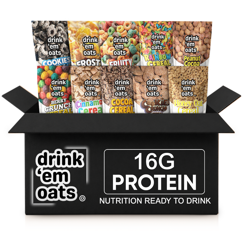 Drink 'em Oats 10 Pouch Variety Pack (No Shaker Bottle)