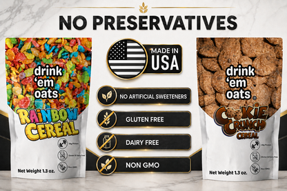 Drink 'em Oats 10 Pouch Variety Pack with Shaker Bottle
